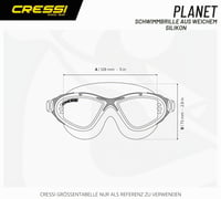 Plavecké okuliare Cressi Planet - Číre sklá/modro-biely rám, prémiové unisex okuliare pre dospelých na plávanie v bazéne a triatlon 5