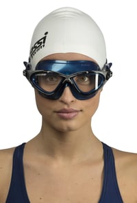 Plavecké okuliare Cressi Planet – modré/čierne, priehľadné sklá, s UV ochranou, unisex pre dospelých, na triatlon a do bazéna 2