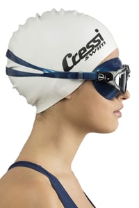 Plavecké okuliare Cressi Planet – modré/čierne, priehľadné sklá, s UV ochranou, unisex pre dospelých, na triatlon a do bazéna 4