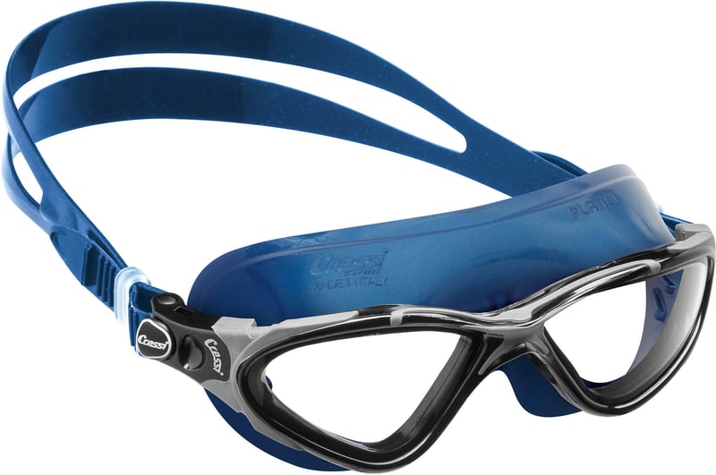 Plavecké okuliare Cressi Planet – modré/čierne, priehľadné sklá, s UV ochranou, unisex pre dospelých, na triatlon a do bazéna
