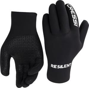 Neoprénové rukavice Cressi Resilient 3mm, veľkosť L – Čierne, unisex, Ultra Grip, na potápanie, surfovanie, kajakovanie a šnorchlovanie
