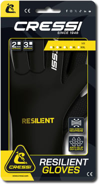 Mănuși din neopren CRESSI Resilient 2mm, mărimea L - Negru, Unisex, Ultra Grip, pentru scufundări, navigație, caiac, surf și snorkeling 6