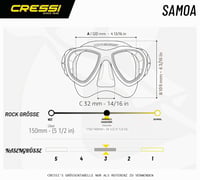 Set potápačskej masky a šnorchla Cressi Samoa pre dospelých – Unisex na potápanie a šnorchlovanie 5