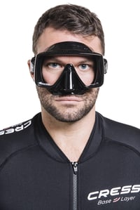 Potápačská maska Cressi SF1 bezrámová pre dospelých, štvorcová, čierna/čierna 6