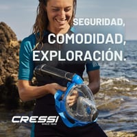CRESSI Od 1946. - Komodo maska za ronjenje preko cijelog lica, 180° vidno polje - sigurna od CO2 - 100% silikon protiv magljenja - bočna cijev - podesive elastične trake - M/L, crna/žuta 7