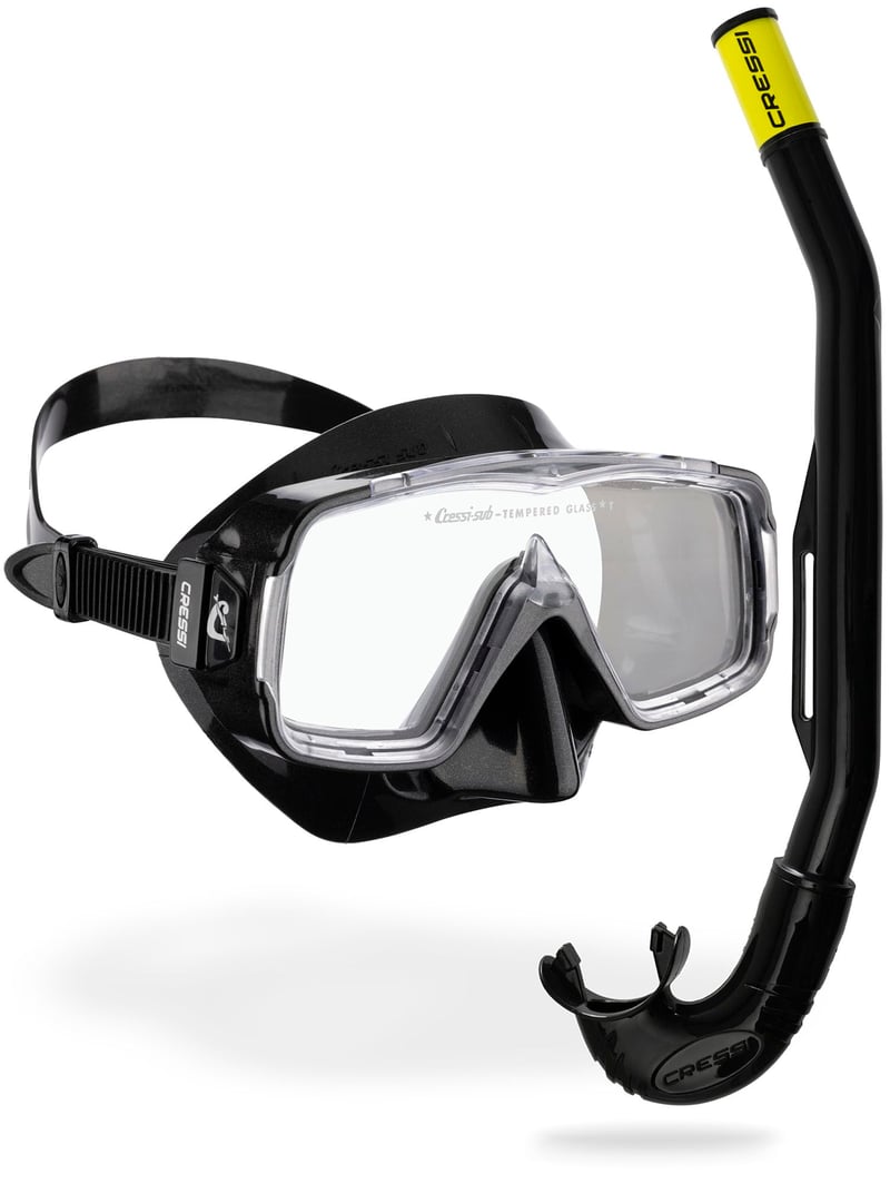 Set snorkeling Cressi Sirena & Island 2.0 pentru adulți unisex - Negru/Negru set de scufundări