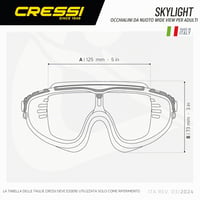 Plavecké okuliare Cressi Skylight – Jednodielny zorník, široké zorné pole, UV ochrana, úprava proti zahmlievaniu – Čierne/sivé zrkadlové šošovky, silikón 4