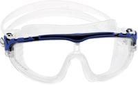 Ochelari de înot pentru adulți Cressi Skylight - Transparent/Negru-Albastru, câmp vizual de 180°, tratament anti-aburire, protecție UV, baretă din silicon 2