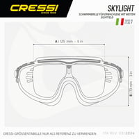 Plavecké okuliare pre dospelých Cressi Skylight – modrá metalíza, širokouhlý monozorník, UV ochrana, úprava proti zahmlievaniu, silikónový remienok 4