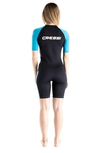 Costum de scufundări din neopren CRESSI Tiburon Lady Shorty 2 mm - Femei, neopren Ultra Stretch 1,5/2 mm și elastan, negru/acvamarin, mărimea M/3 6