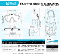 Set Snorkel pentru Copii Cressi Tinetto Rocks cu Labute Scurte, Mască din Silicon și Snorkel Uscat - Verde-Apă/Alb, mărimea L/XL 4