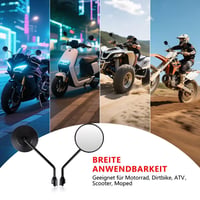 Cretassion 2 ks E9 homologizované okrúhle spätné zrkadlá na motorku M10, 360° otočné spätné zrkadlá pre skúter, štvorkolku a moped 4