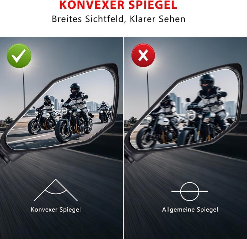 Cretassion Motorkerékpár Visszapillantó Tükör 360° Forgó M10 ATV Robogó Moped 2db