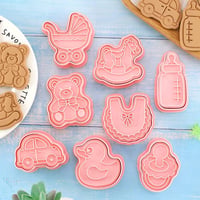 Crethink Baby Shower Sütemény Kiszúró Készlet 8 Darabos Műanyag Süti Forma Szett Babaszületés Torta Dekoráció 4