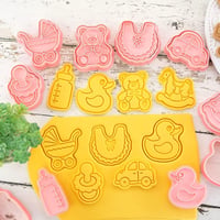 Crethink Baby Shower Sütemény Kiszúró Készlet 8 Darabos Műanyag Süti Forma Szett Babaszületés Torta Dekoráció 3