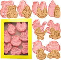Crethink Baby Shower Sütemény Kiszúró Készlet 8 Darabos Műanyag Süti Forma Szett Babaszületés Torta Dekoráció 1