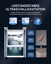 CREWORKS 6L Ultrasonic Tisztító Gép 180W Fűtéssel Fogsor Ékszer Óra Tisztításhoz 3