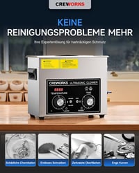 CREWORKS 6L Ultrasonic Tisztító Gép 180W Fűtéssel Fogsor Ékszer Óra Tisztításhoz 2
