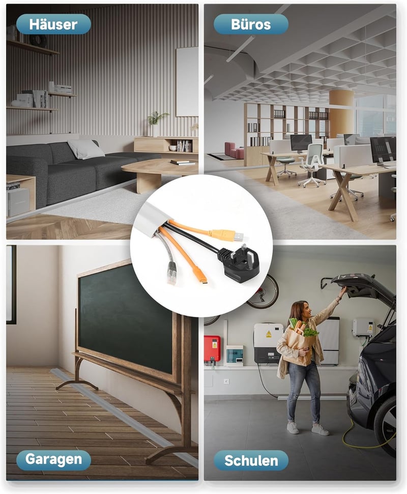 CREWORKS öntapadós kábelvédő híd 1,8 m szürke 50 mm széles 3 csatornás
