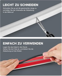 CREWORKS öntapadós kábelvédő híd 1,8 m szürke 50 mm széles 3 csatornás 4