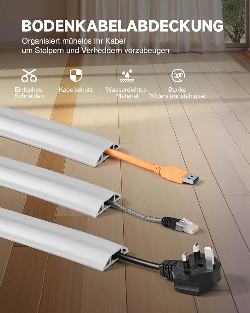 CREWORKS öntapadós kábelvédő híd 1,8 m szürke 50 mm széles 3 csatornás