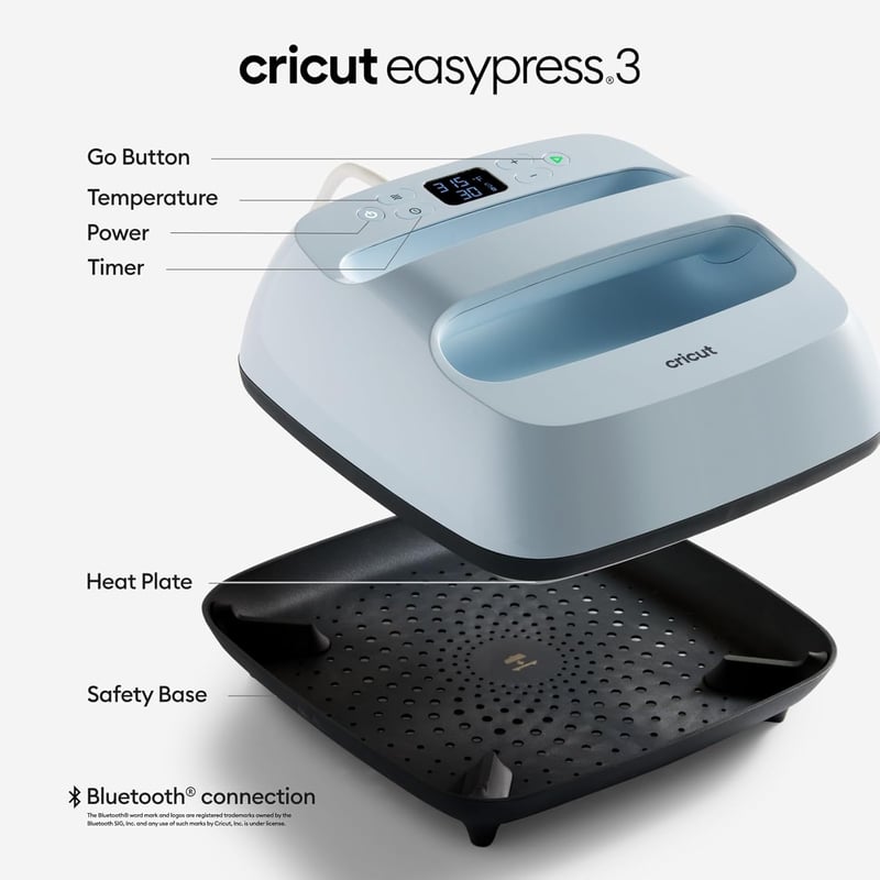 Cricut EasyPress 3 hőprés 30x25cm vasalható vinyl nyomtatáshoz kék