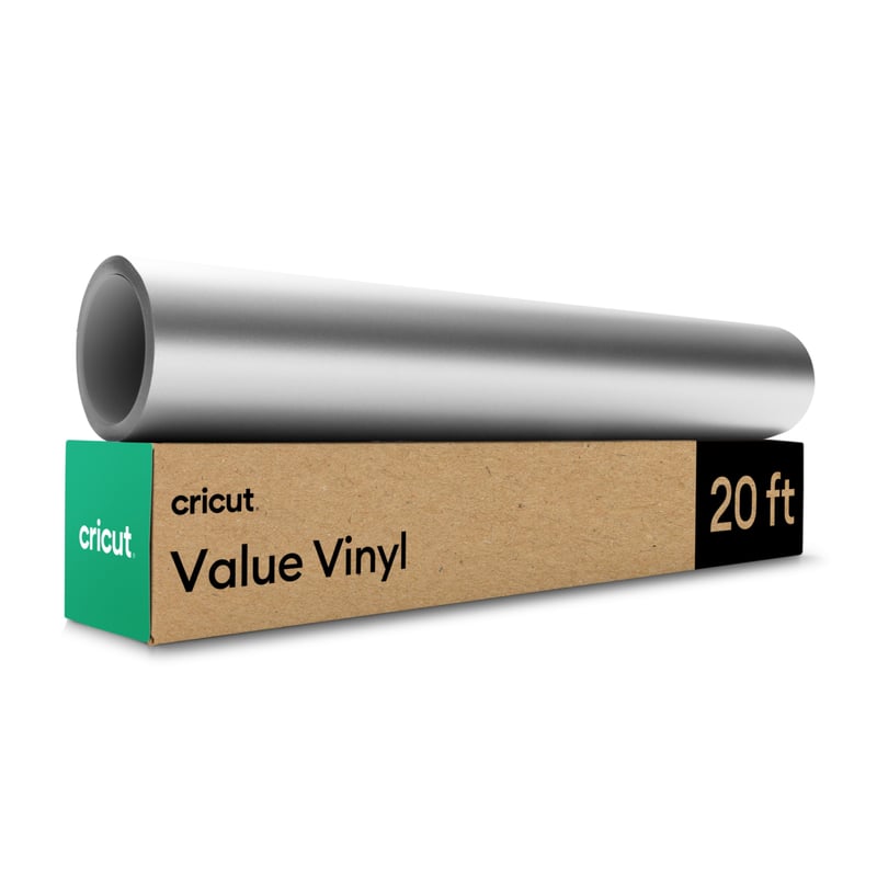 Folie Vinil Autoadezivă pentru Plotter Cricut - Rolă Folie Plotter Permanentă, Argintiu, 30,5 x 6,1 m