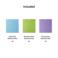 Set mixt de plăci de tăiere Cricut 30,5 x 30,5 cm, 8 buc - 4 StandardGrip, 2 LightGrip, 2 StrongGrip - pentru mașinile Explore și Maker 3