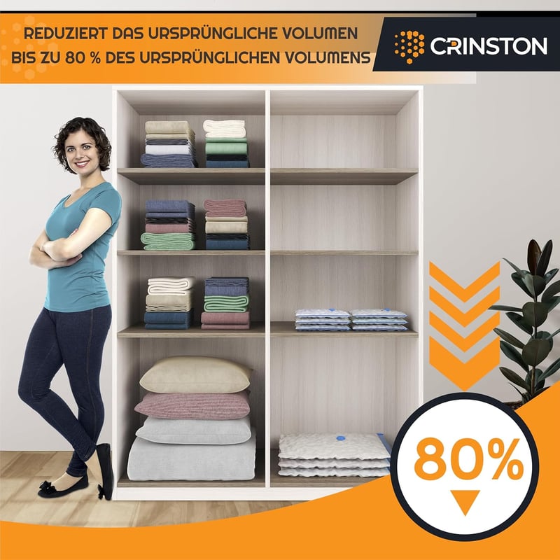 CRINSTON Ruhavákuum Táskák 6 db-os Szett - Ruha, Paplan, Ágynemű Tároláshoz