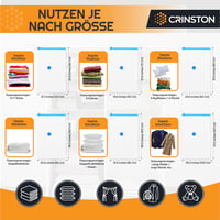 CRINSTON Ruhavákuum Táskák 6 db-os Szett - Ruha, Paplan, Ágynemű Tároláshoz 2