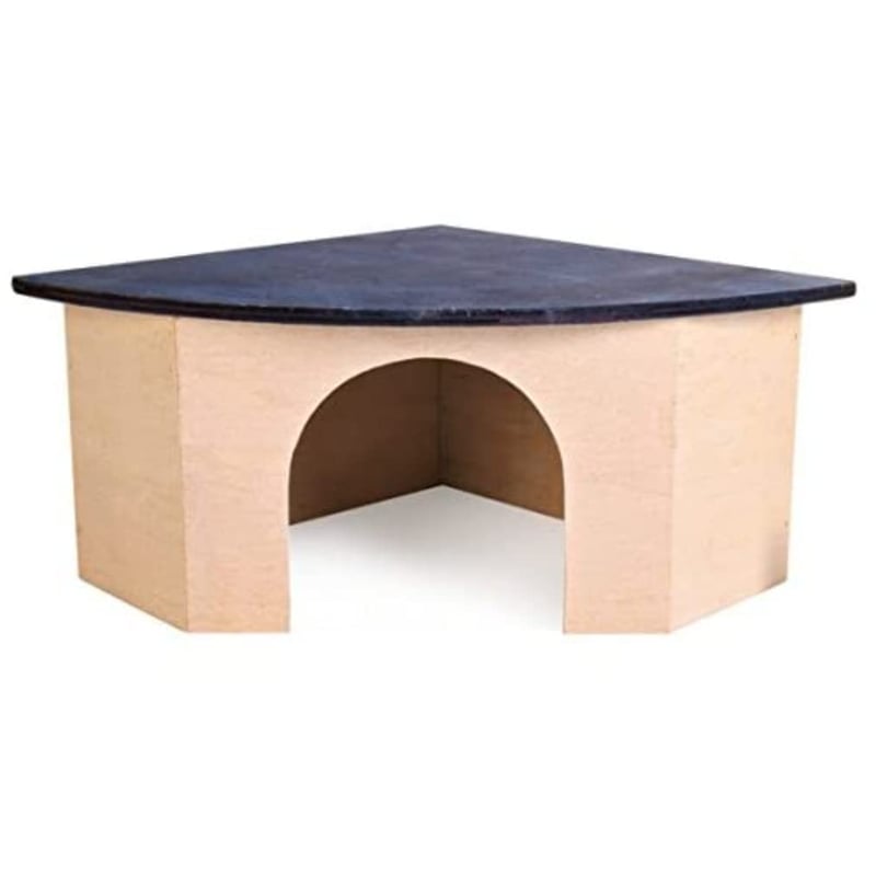 Căsuță de Colț Croci Fa cu Acoperiș Albastru pentru Animale de Companie – 29 x 13 x 21 cm