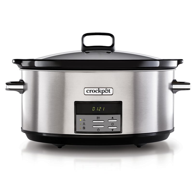 Slow Cooker Digital Crock-Pot CSC063X 7,5 L – Oală pentru gătit lent din oțel inoxidabil pentru 10+ persoane, cu timp de gătire reglabil