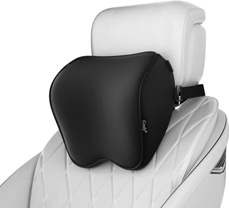 Crofy 2 db Autós Nyakpárna Memory Foam, Állítható Pánt, Légáteresztő Huzat