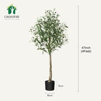 CROSOFMI 120 cm Műoliva fa dekoratív növény cserépben beltéri kültéri otthonhoz 6