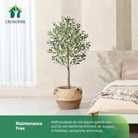 CROSOFMI 120 cm Műoliva fa dekoratív növény cserépben beltéri kültéri otthonhoz 8
