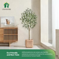 CROSOFMI 150 cm Műoliva fa dekoratív növény cserépben beltéri kültéri otthonhoz 3
