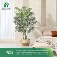 CROSOFMI 150 cm Műpálmafa Dekoráció Cementtalapzattal - Élethű Műnövény Nappaliba, Irodába, Erkélyre - Gondozásmentes Örökzöld Szobanövény 7