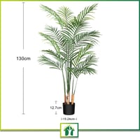 CROSOFMI Műpálmafa Cserépben 130 cm - Élethű Műnövény Dekoráció Nappaliba, Irodába, Hálószobába, Erkélyre - Könnyű Poliészter 7