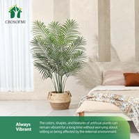 CROSOFMI Műpálmafa Cserépben 130 cm - Élethű Műnövény Dekoráció Nappaliba, Irodába, Hálószobába, Erkélyre - Könnyű Poliészter 5