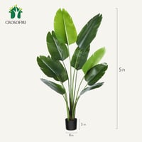 CROSOFMI Művirág Madárparadicsomfa 150 cm Trópusi Pálma 10 Levéllel 7