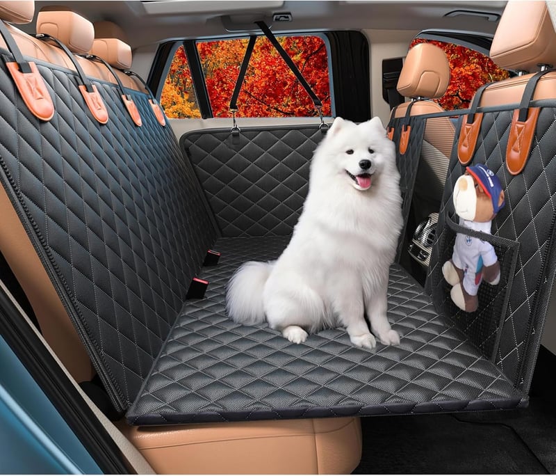 Crossarctic Autós Kutyatakaró Kemény Alappal - Hátsó Ülés Bővítő Kutyahálóval, Vízálló, 350 Font Teherbírású, Kiegészítő Tárolózsebekkel, Un