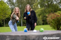 Crossboccia Doublepack Heroes súprava na bocciu pre 2 hráčov, dizajn Mexican a Dude, 2x3 látkové vrecúška, priemer 8 cm, plnené granulátom, cieľová guľôčka 6