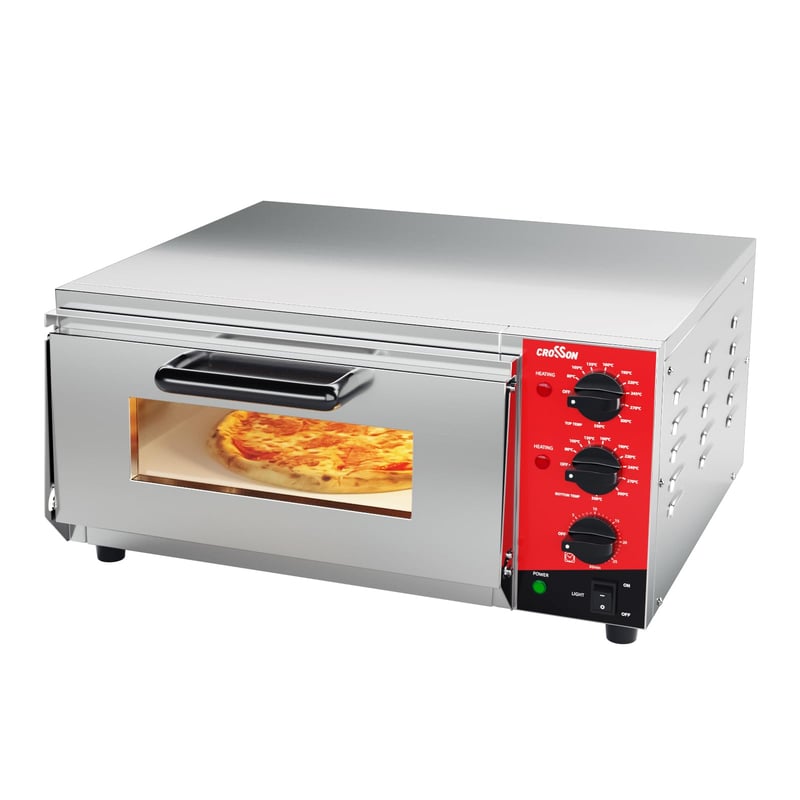 Električna pećnica za pizzu CROSSON CPO-160, šamotna ploča 400x400 mm, 350°C, timer od 30 minuta