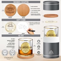 CROWNLY CRYSTAL Gravírozott Whisky Pohár Testvérnek Személyre Szabott Ajándék 4