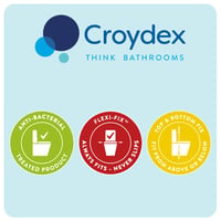 Croydex Flexi-Fix Victoria Slim Line WC daska, bijela, antibakterijska, Flexi-Fix pričvršćivanje, 42,5 x 37 x 5 cm 8