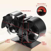 CRSURE Kandalló Ventilátor 8 Lapáttal, Csendes Kályha Ventilátor Áram Nélkül, Hőmérővel Fa Tüzelésű Kandallóhoz 3