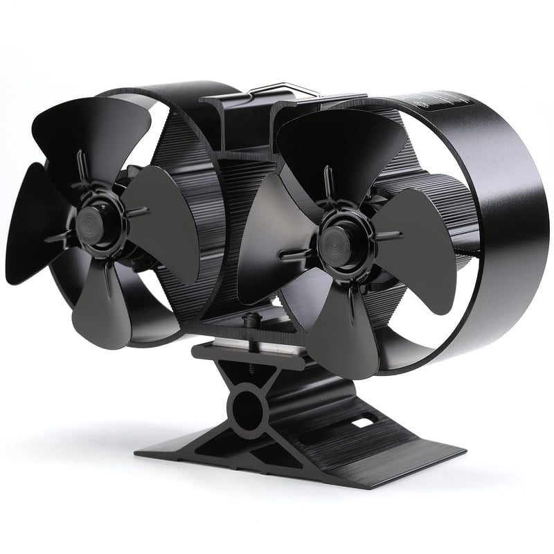 Krbový ventilátor CRSURE, 8-lopatkový, poháňaný teplom, pre kachle na drevo a krby, ekologický a efektívny, vrátane teplomera, pre veľké miestnosti