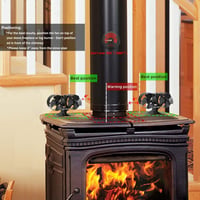 Krbový ventilátor CRSURE, 8-lopatkový, poháňaný teplom, pre kachle na drevo a krby, ekologický a efektívny, vrátane teplomera, pre veľké miestnosti 4