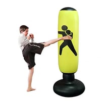 CRSUSUKJ 160 cm Stojeća Vreća za Boks na Napuhavanje Žuta Vreća za Udarce za Odrasle Djecu, Fitness Trening, Oslobađanje od Stresa, Boksački Toranj 1