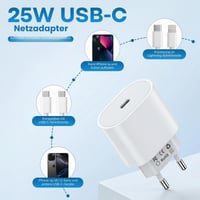 Încărcător USB-C Cruxion 25W cu încărcare rapidă, certificat Apple MFi, compatibil cu iPhone 17 16 15 14 Pro Max Plus, iPad și Samsung, pachet de 3 bucăți 4